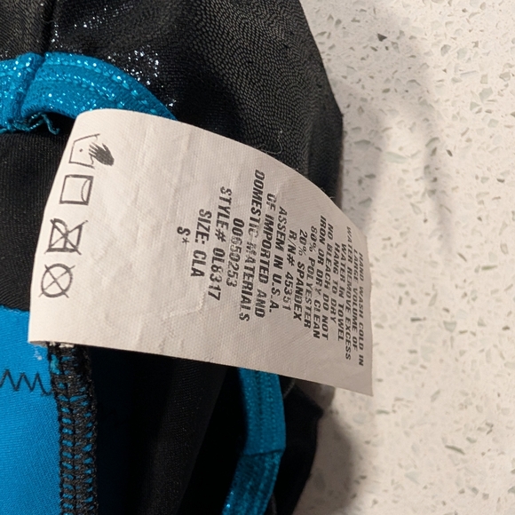 COMPETITION Alpha Child Large Gymnastics Dance Leotard Long Sleeve RHINESTONES - Picture 3 of 9